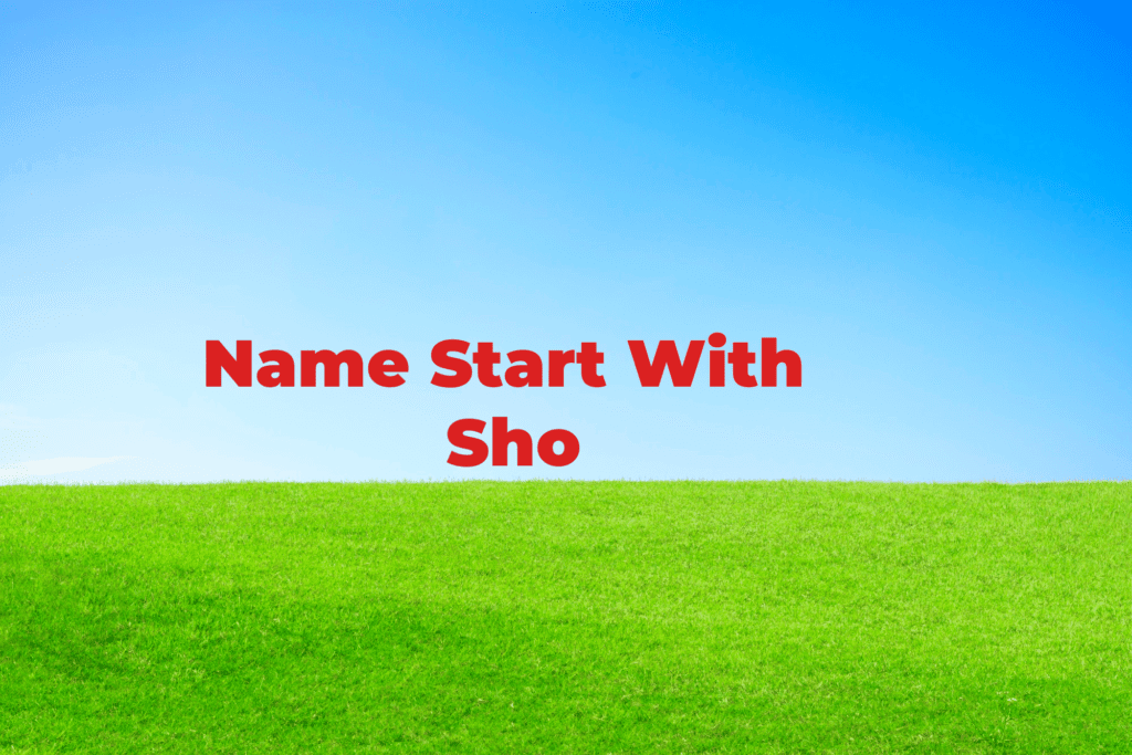 Names Starting With Sho